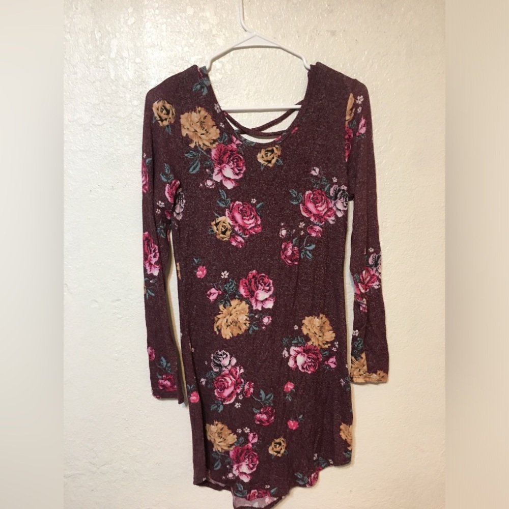 Long Mid Sleeve Floral Top